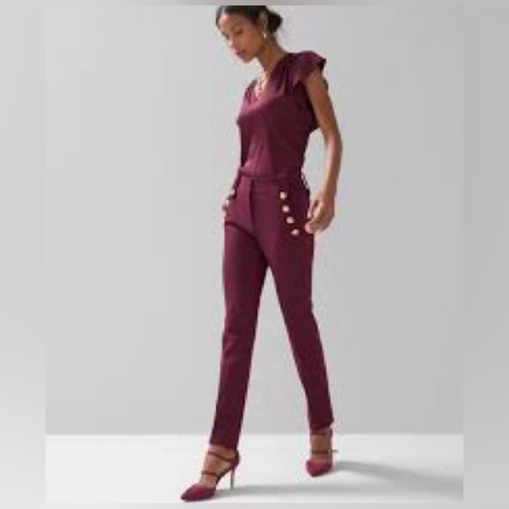 Women’s WHBM Jolie Button Straight Luxe Stretch Pant